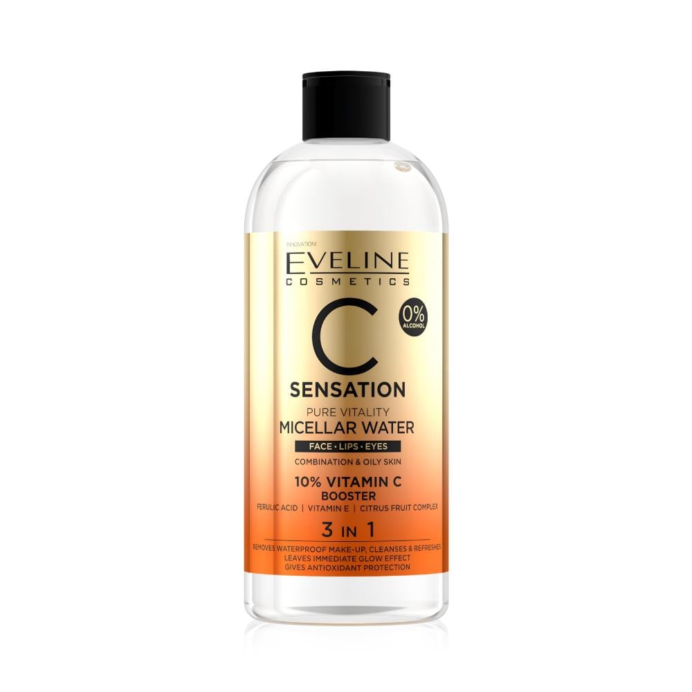 میسلار واتر روشن‌کننده ویتامین سی Eveline C Sensation 3 In 1 Micellar Water