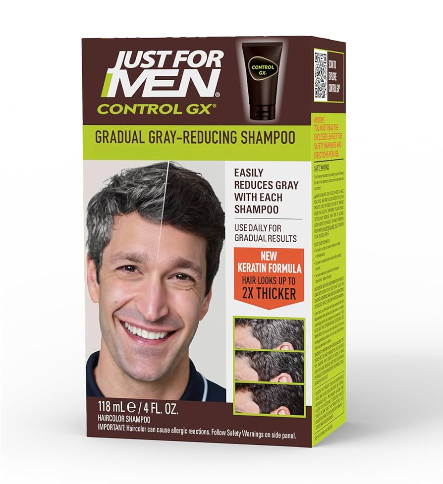 شامپو کاهش موهای خاکستری جاست فور من کنترل جی‌اکس (جدید) Control GX Just For Men Shampoo New