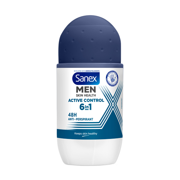 دئودورانت ضدتعریق مردانه ضدحساسیت 48 ساعته اکتیو کنترل سانکس Sanex Men Skin Health Active Control Antiperspirant Roll On