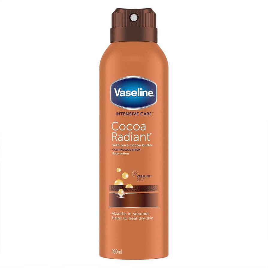 اسپری لوسیون بدن کره کاکائو وازلین Vaseline Intensive Care Cocoa Radiant Moisturizer Spray