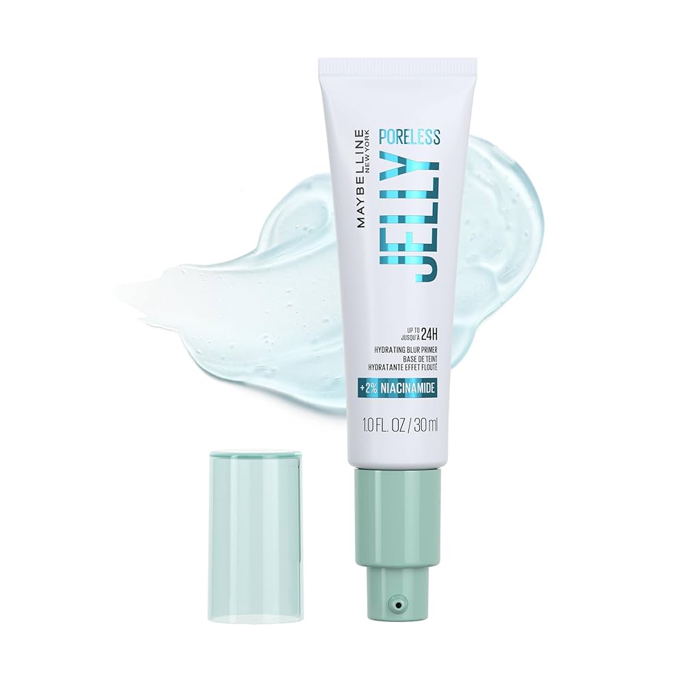 پرایمر مات‌کننده و آبرسان ۲۴ ساعته ژلی میبلین پورلس با نیاسینامید MAYBELLINE Poreless Gelly Primer