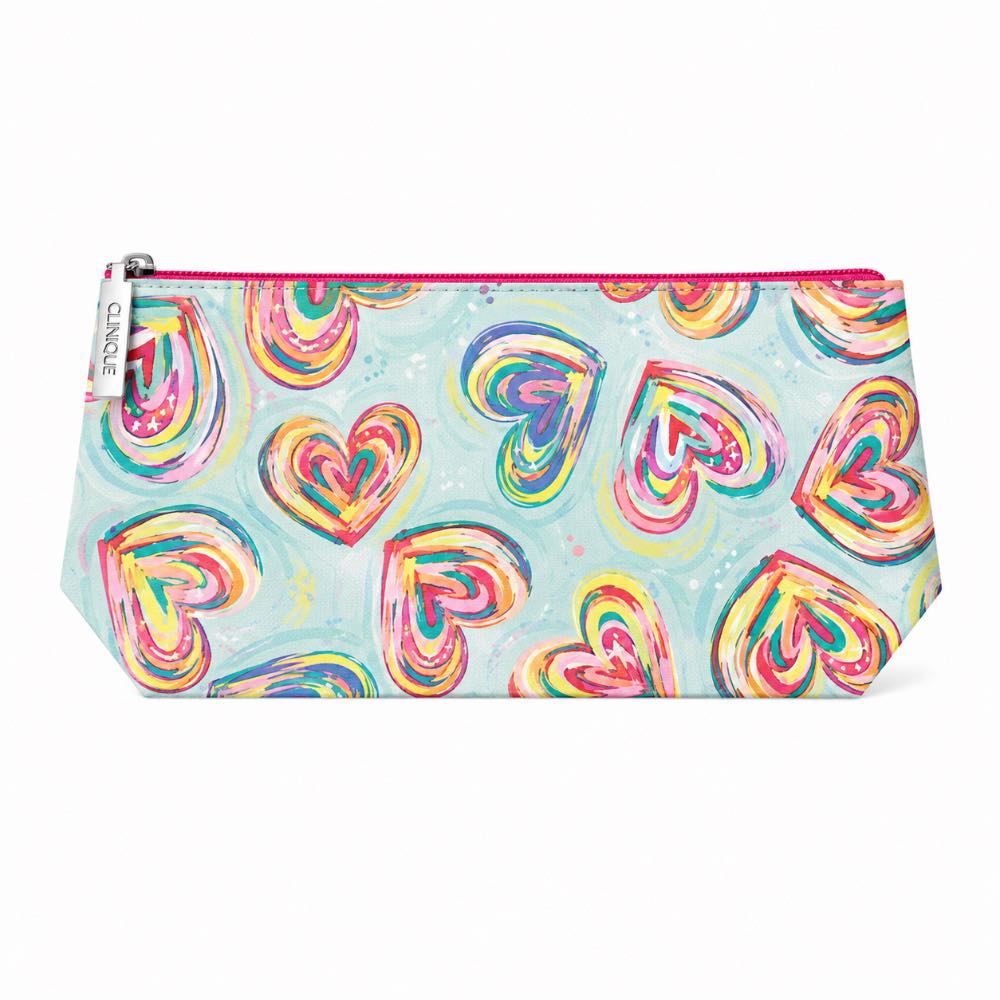 کیف لوازم آرایش کلینیک طرح قلب فانتزی  CLINIQUE Cosmetics Bag Heart Design