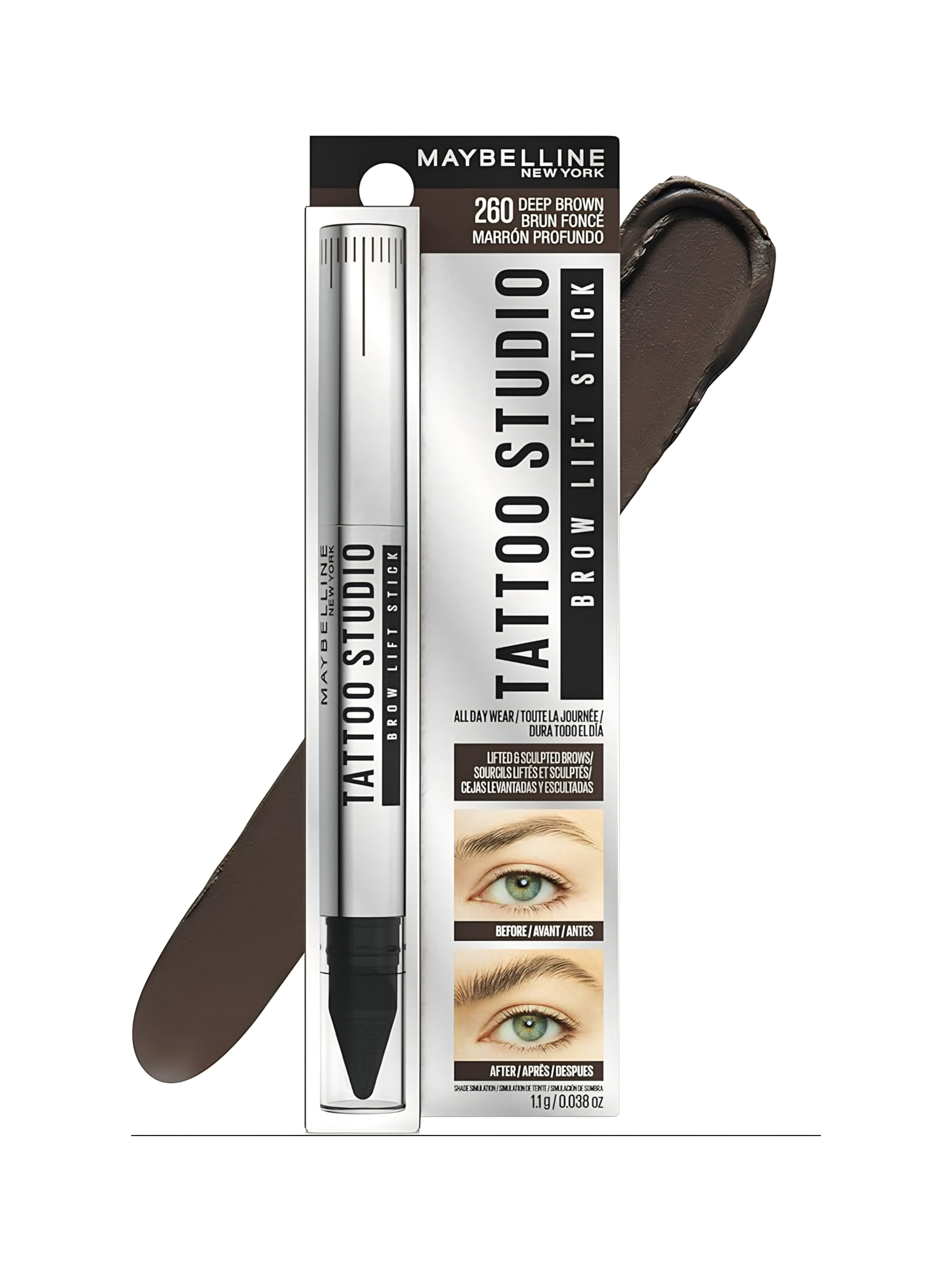واکس ژل حرفه‌ای لیفت ابرو میبلین تتو استودیو Maybelline Tattoo Studio Brow Lift Stick
