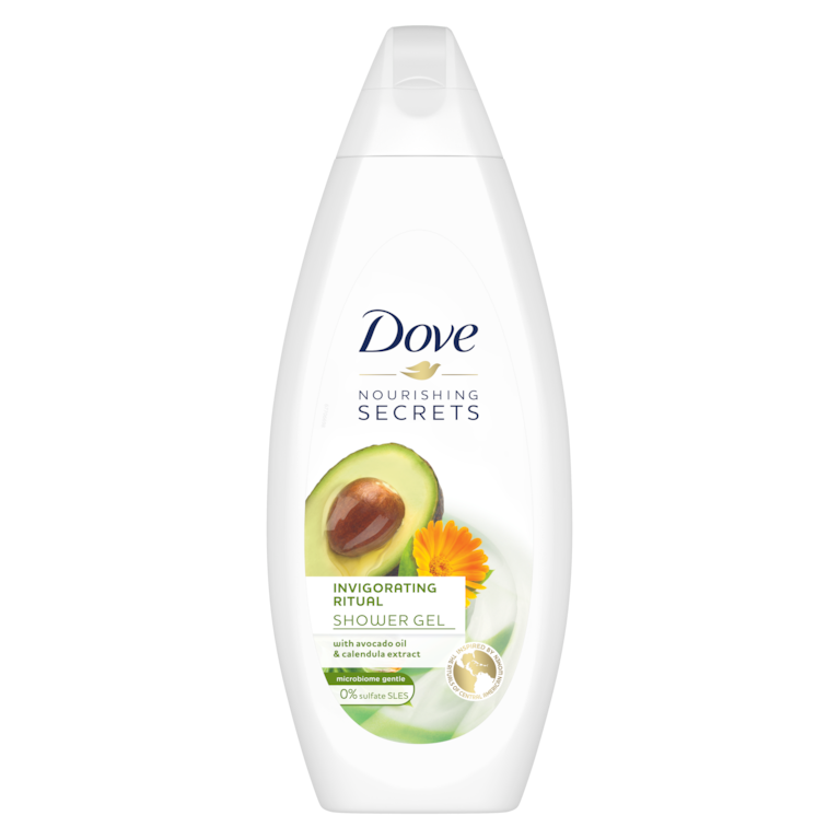شامپو بدن داو روغن آوکادو و گل همیشه بهار  Dove Invigorating Ritual Body Wash Avocado Oil and Calendula