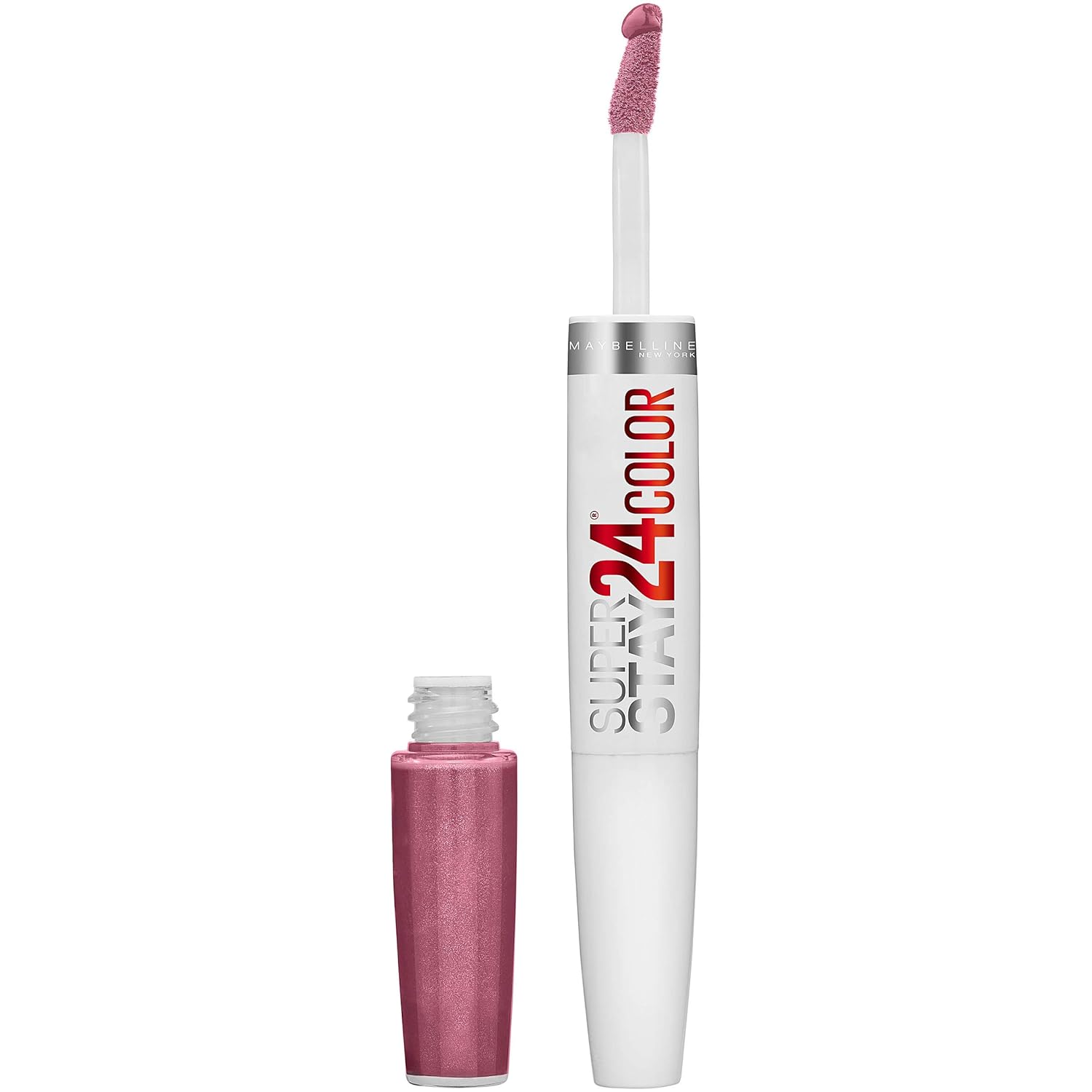 رژلب مایع ضدآب 24 ساعته میبلین سوپر استی به همراه بالم تاپ کوت Maybelline SuperStay 24 2-Step Liquid Lipstick Makeup
