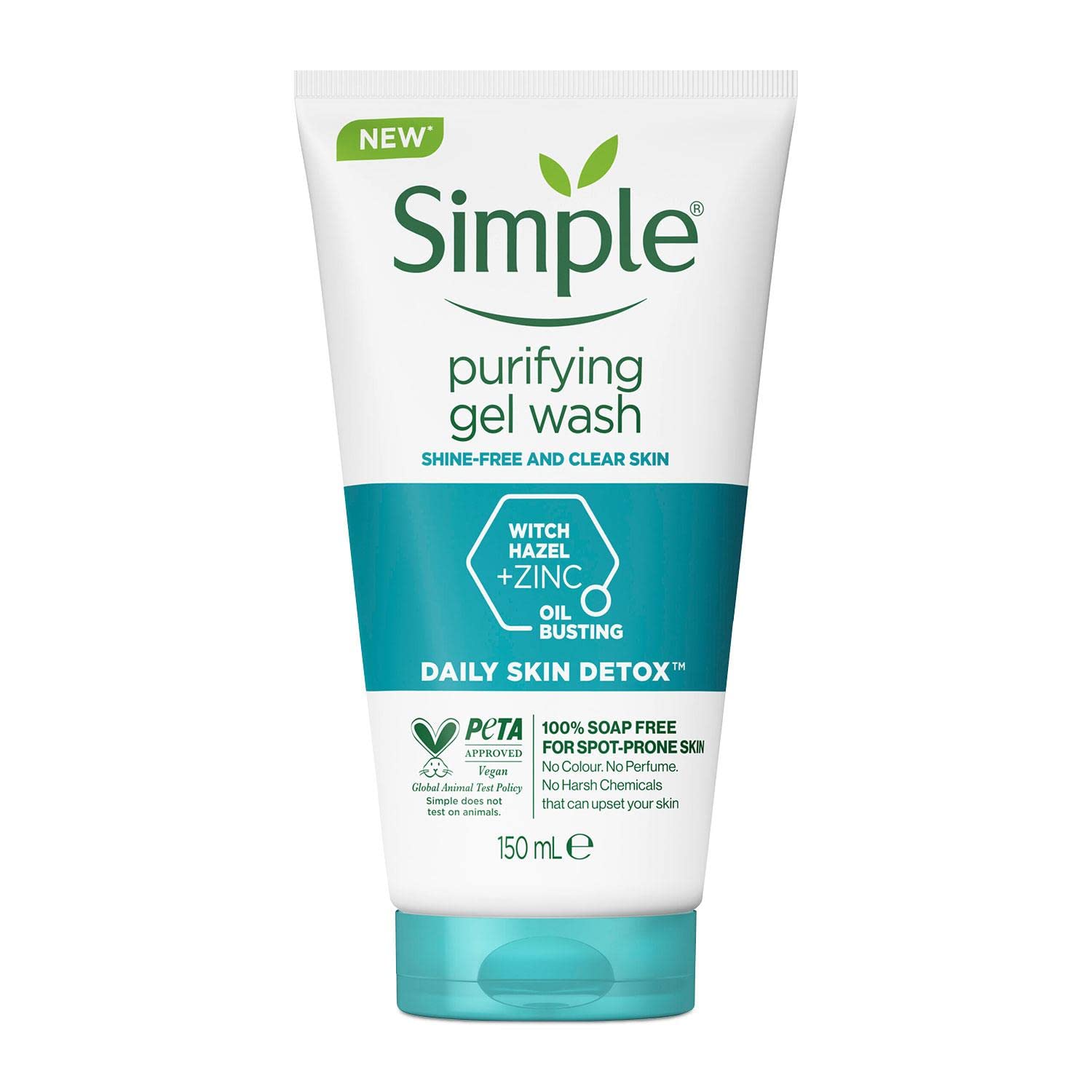 ژل شستشوی صورت سیمپل پوست چرب و مستعد آکنه با زینک SIMPLE Daily Skin Detox Purifying Facial Gel