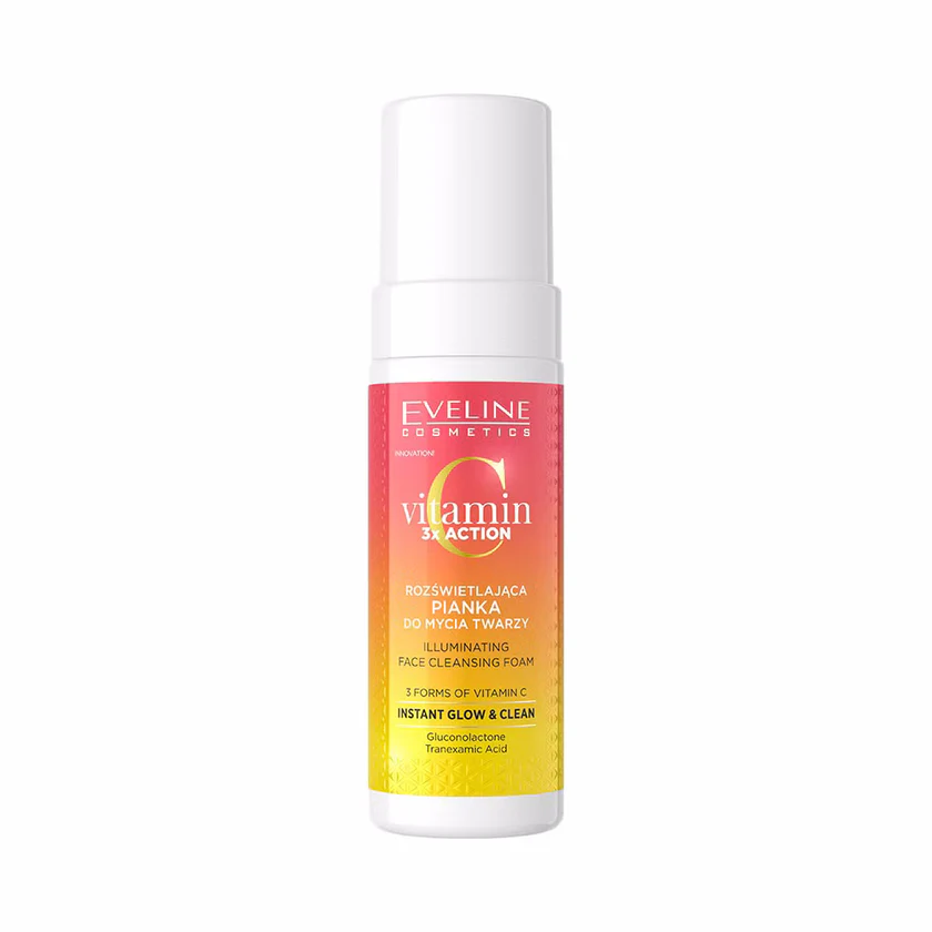 فوم شستشوی صورت روشن‌کننده و ضدلک ویتامین سی سه‌کاره اولاین Eveline Vitamin C 3X Action Illuminating Face Cleansing Foam